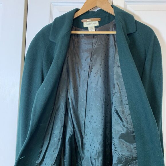 Collectibles Made in USA Overcoat Womens 14 Wool Blend Green  VTG 80s - Picture 5 of 11